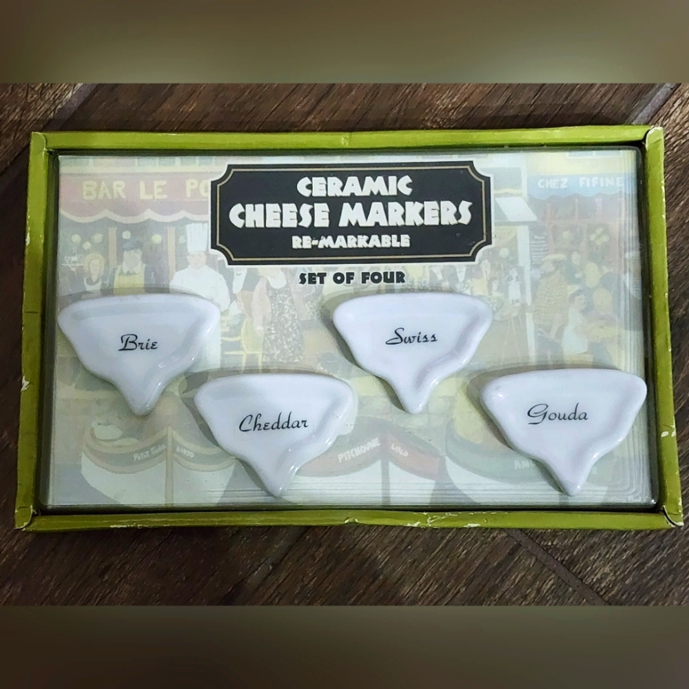 Ceramic Cheese Markers - set of 4